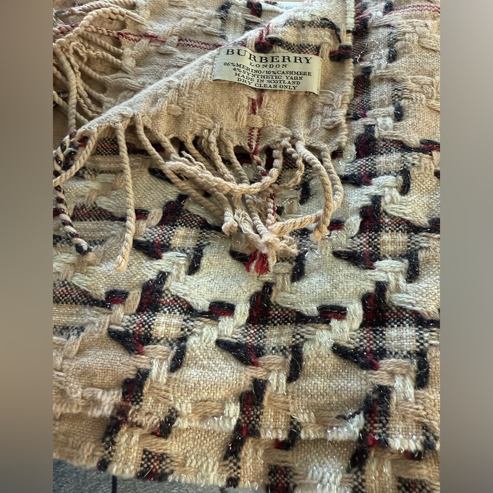 Burberry Beige Wool Blend Scarf
